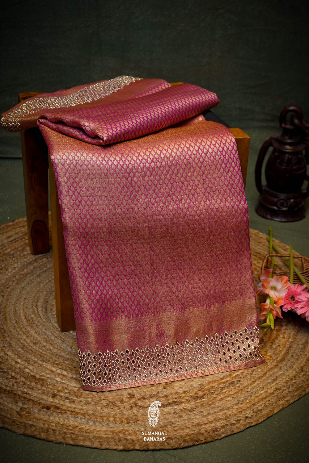 Designer Pink Blended Katan Silk Saree