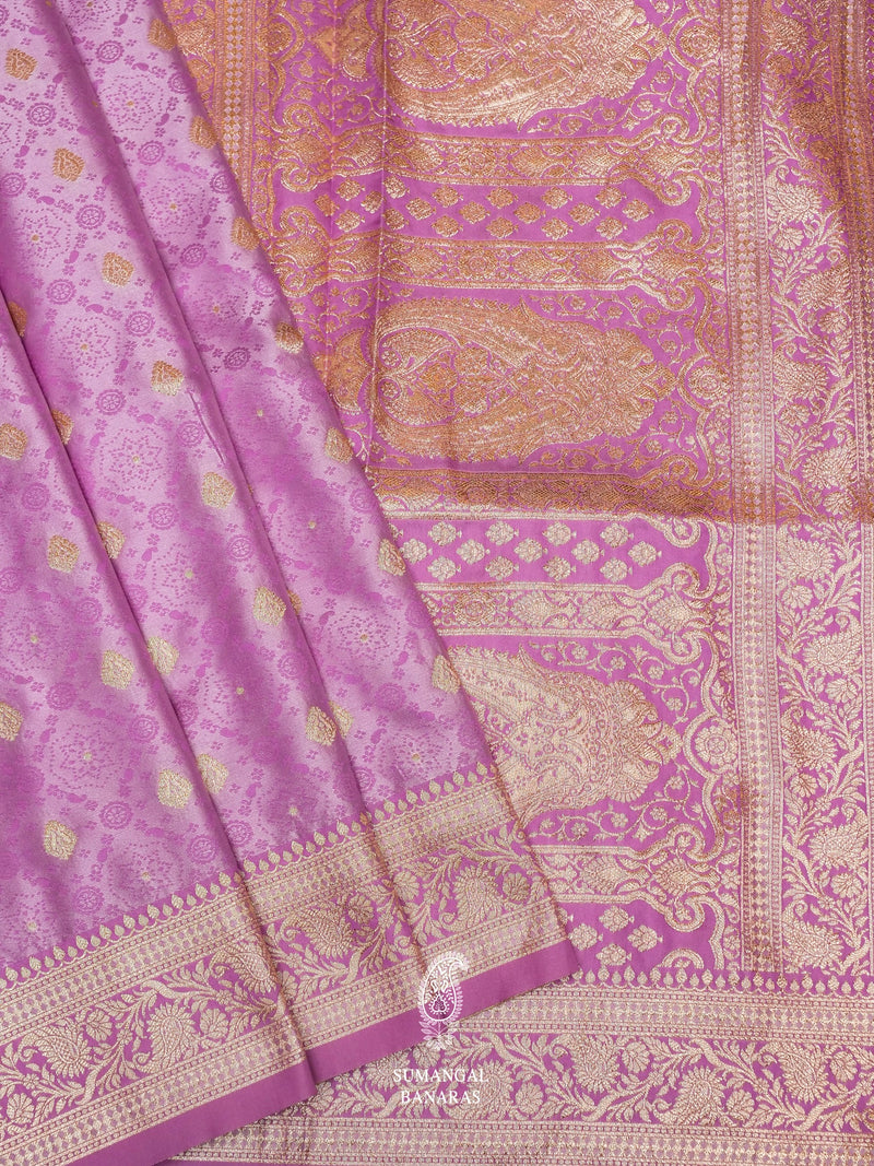 Banarasi Lavender Blended Katan Soft Silk Saree