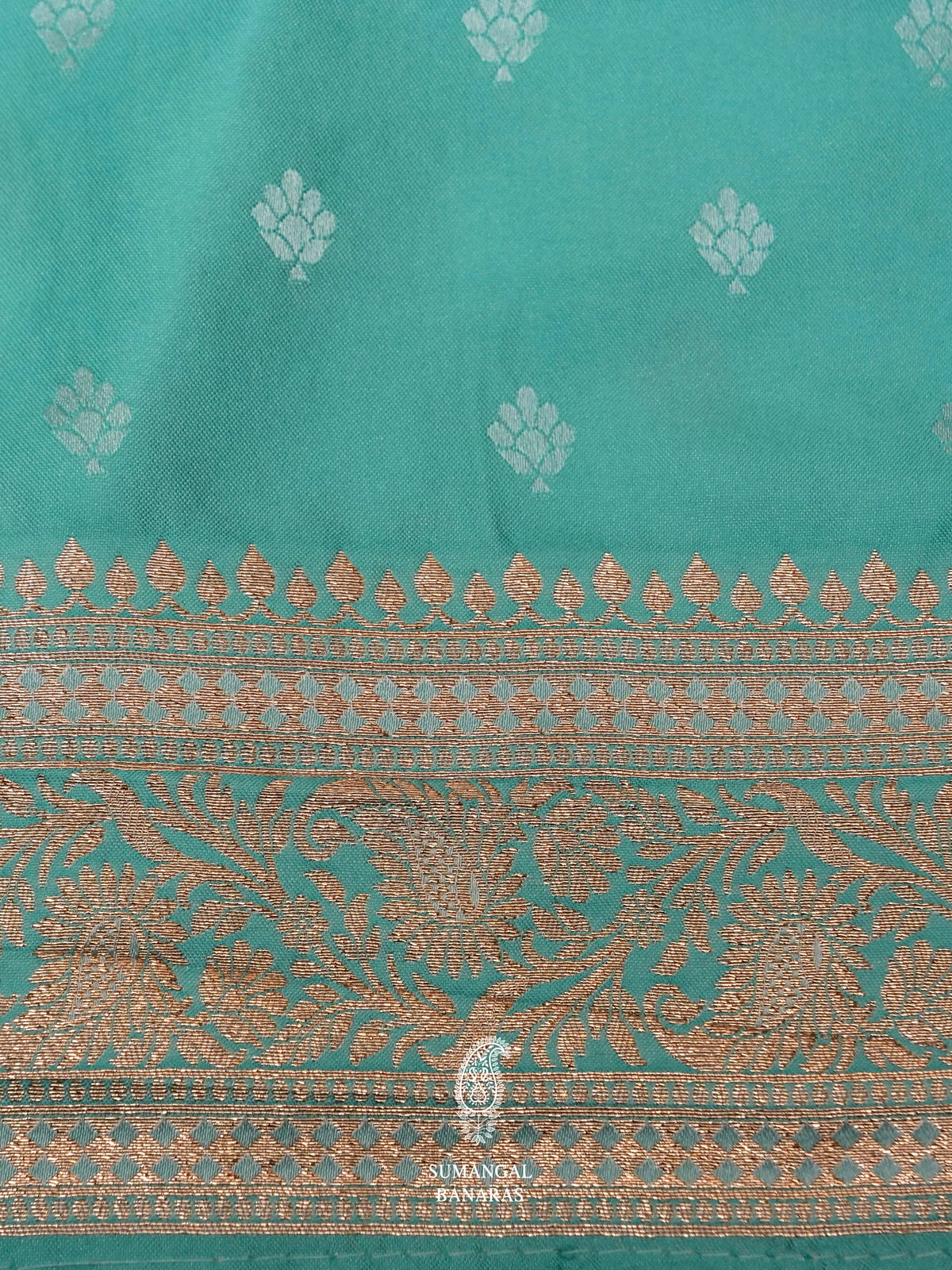 Banarasi Sky Blue Blended Katan Soft Silk Saree