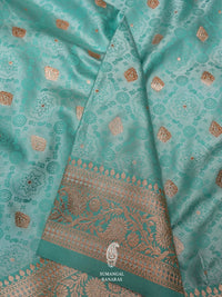 Banarasi Sky Blue Blended Katan Soft Silk Saree