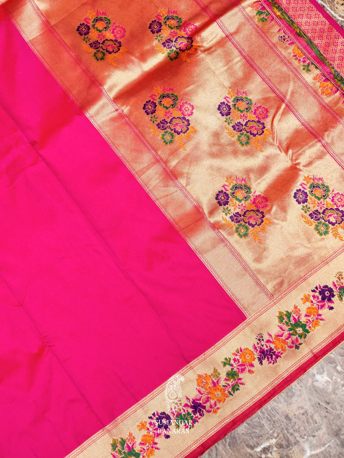 Banarasi Pink Blended SIlk Saree