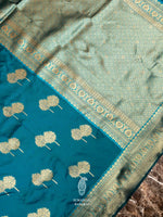 Banarasi Teal Blue Blended SIlk Saree