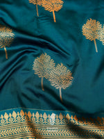Banarasi Teal Blue Blended SIlk Saree