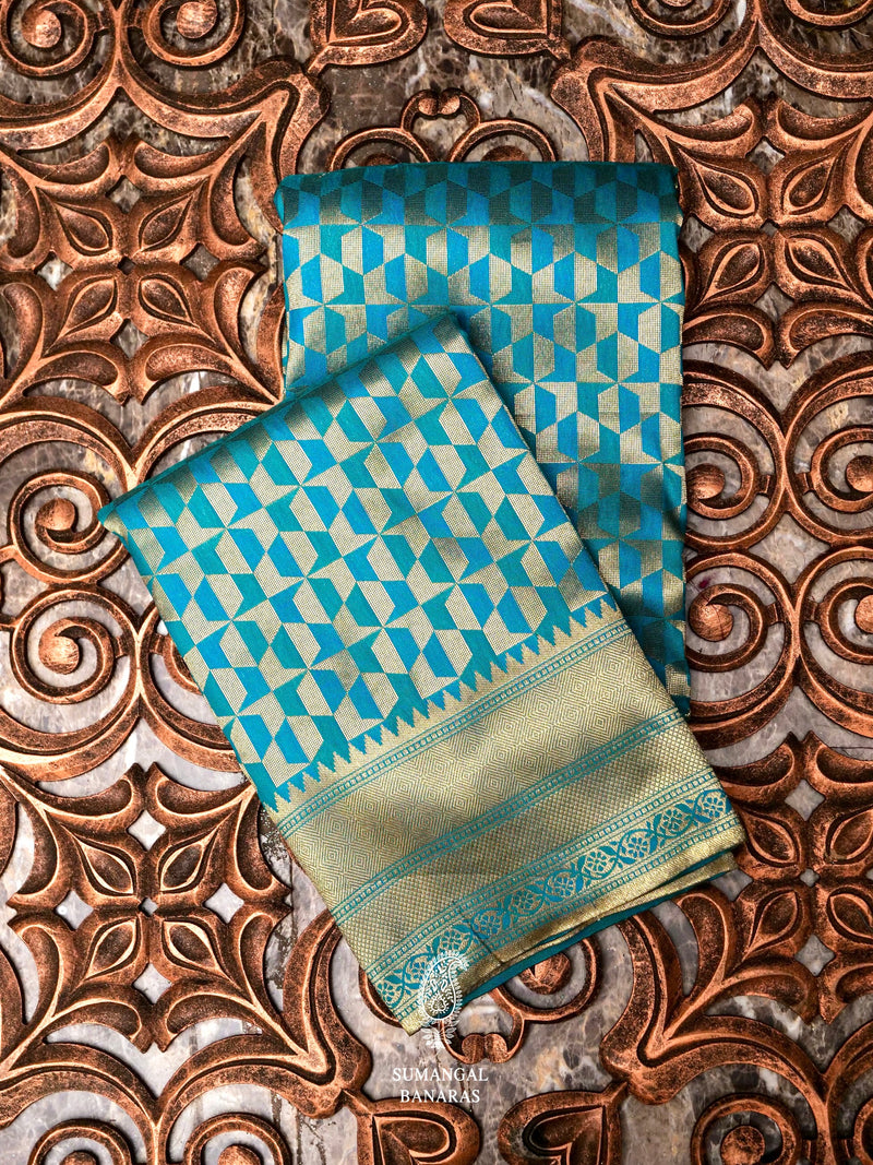 Banarasi Blue Blended SIlk Saree