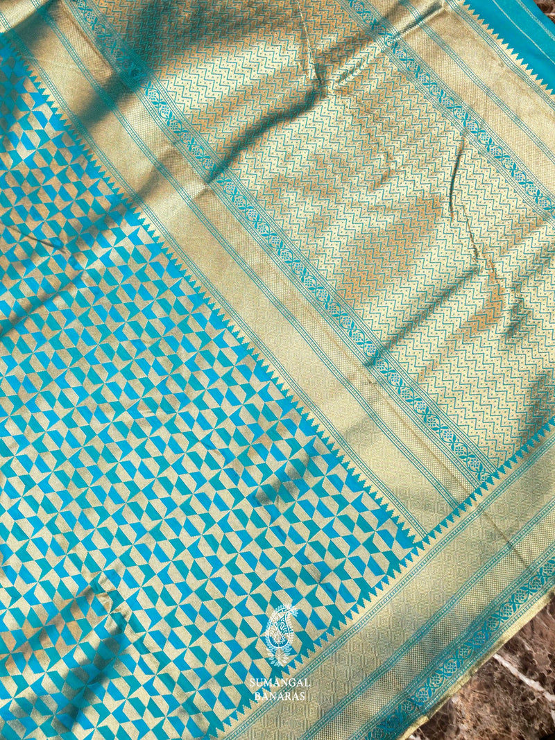 Banarasi Blue Blended SIlk Saree