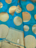 Banarasi Tufts Blue Blended Silk Saree