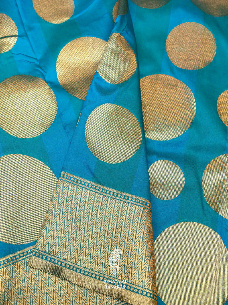 Banarasi Tufts Blue Blended Silk Saree