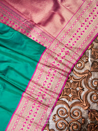 Banarasi Teal Green Blended Silk Saree