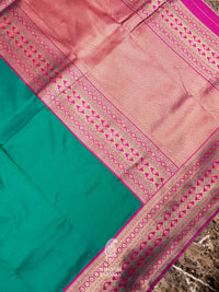 Banarasi Teal Green Blended Silk Saree
