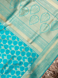 Banarasi Tufts Blue Blended  Silk Saree