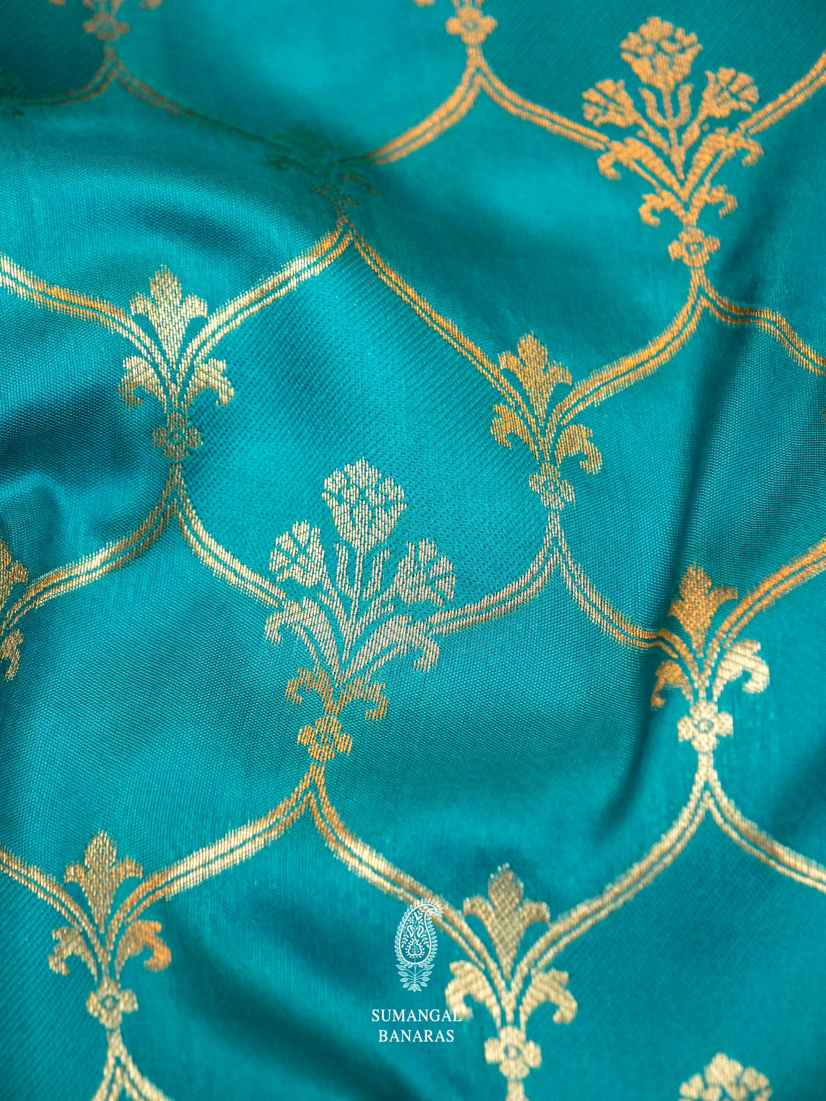 Banarasi Tufts Blue Blended  Silk Saree