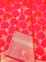 Banarasi Red Rangkat Blended Silk Saree