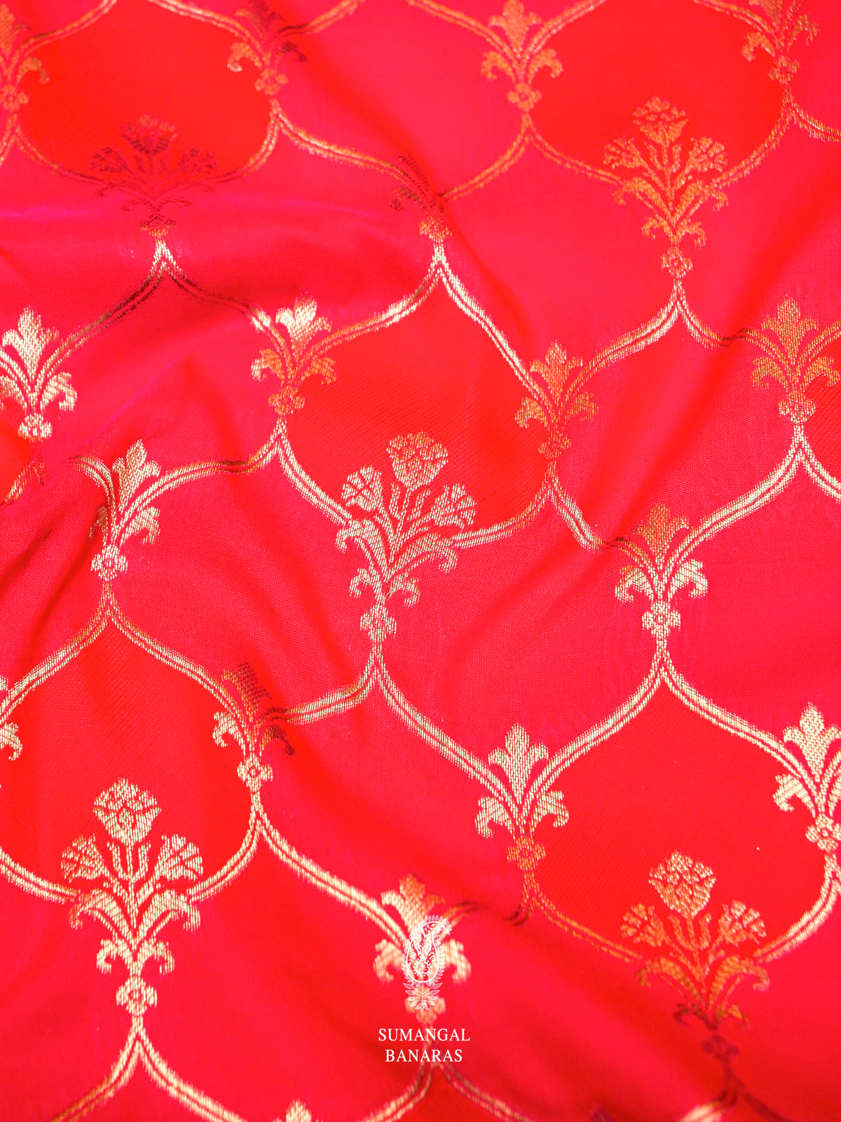 Banarasi Red Rangkat Blended Silk Saree