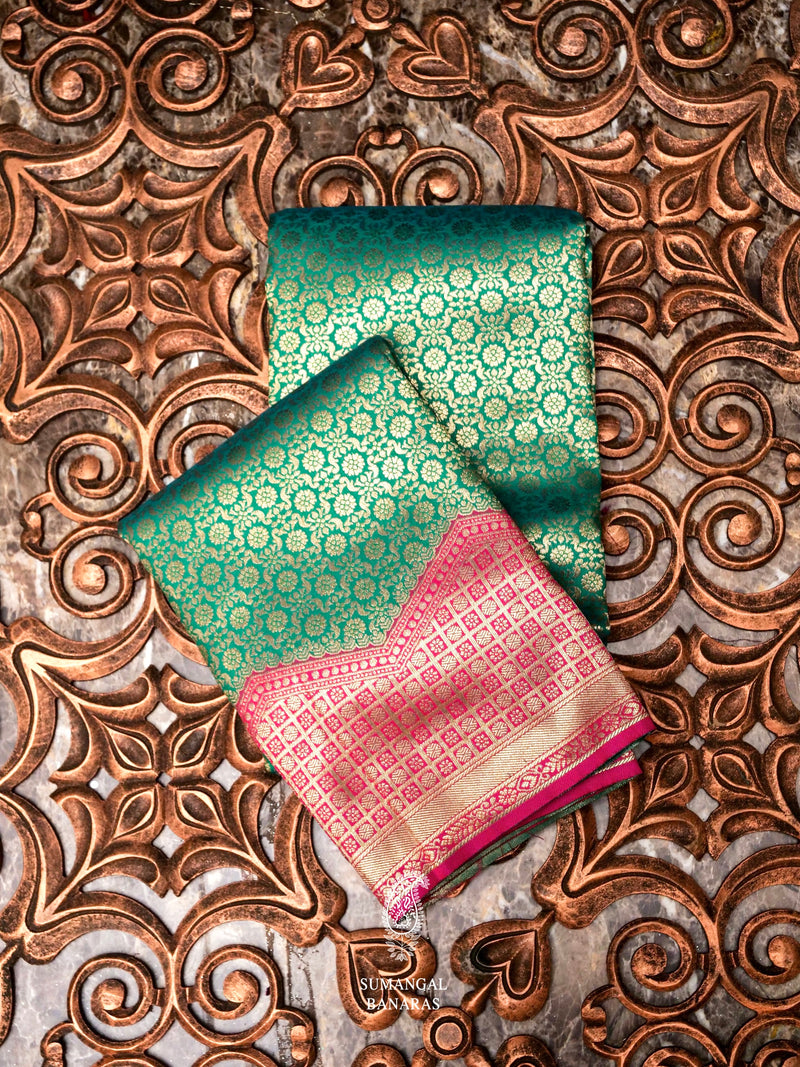 Banarasi Green Blended Silk Saree