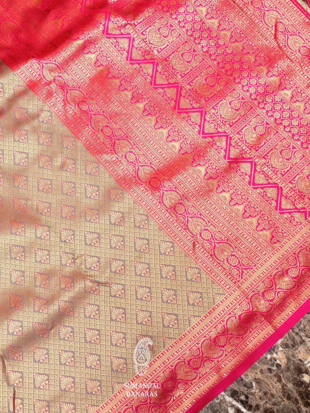Banarasi Grey Blended Silk Saree