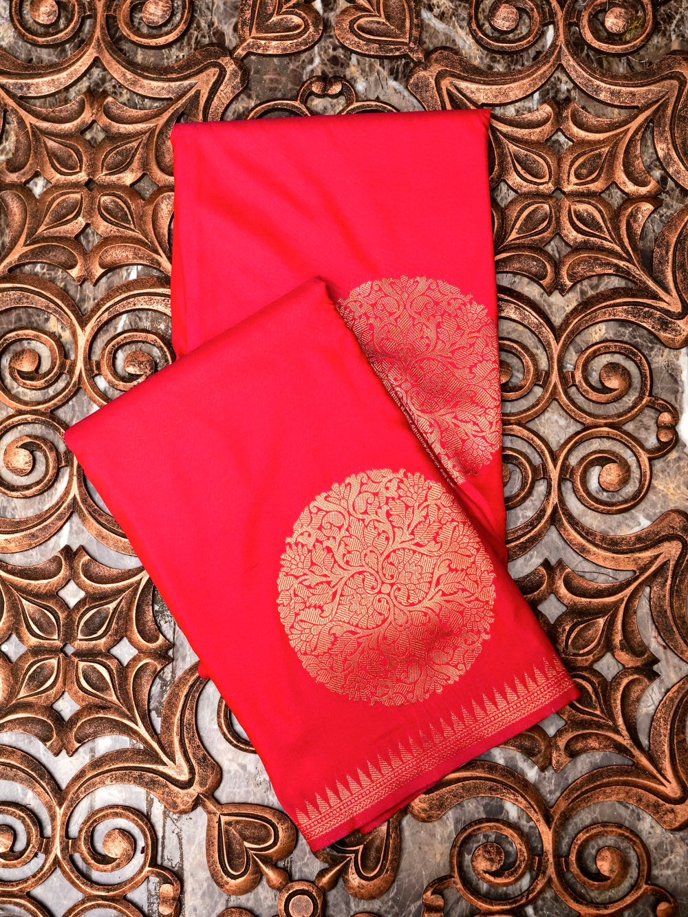 Banarasi Red Blended Silk Saree