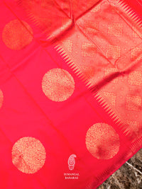 Banarasi Red Blended Silk Saree