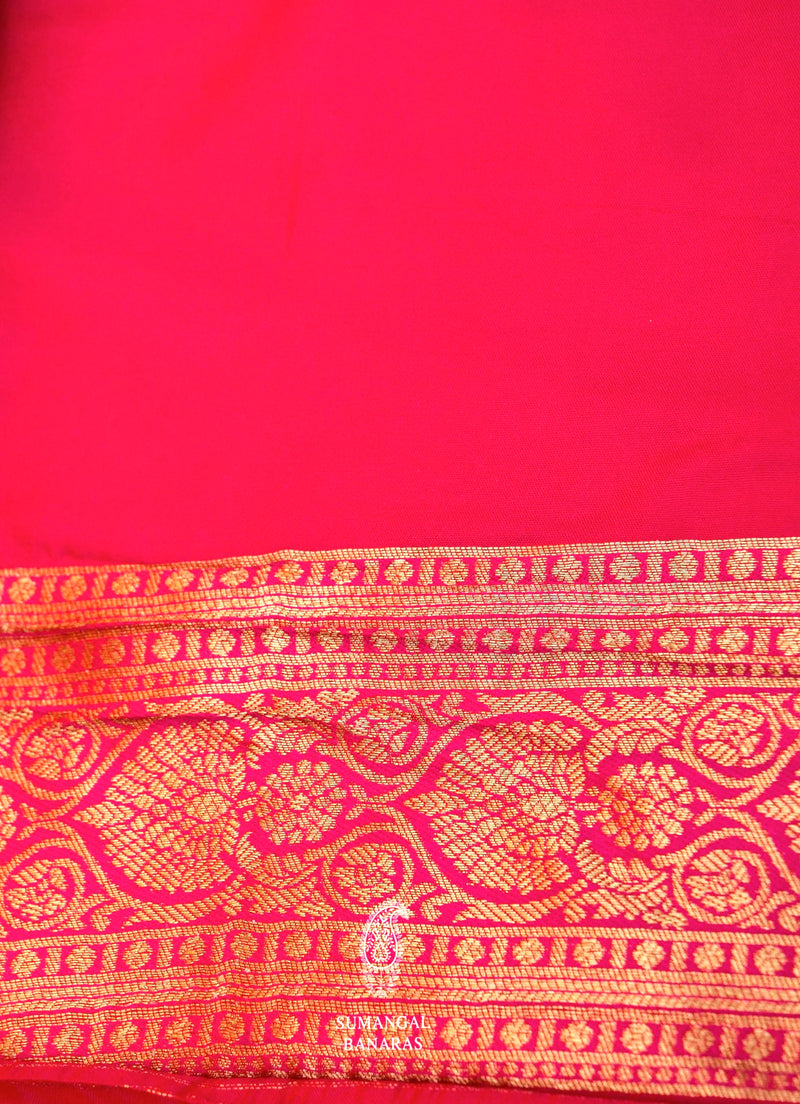 Banarasi Orange Blended Silk Saree