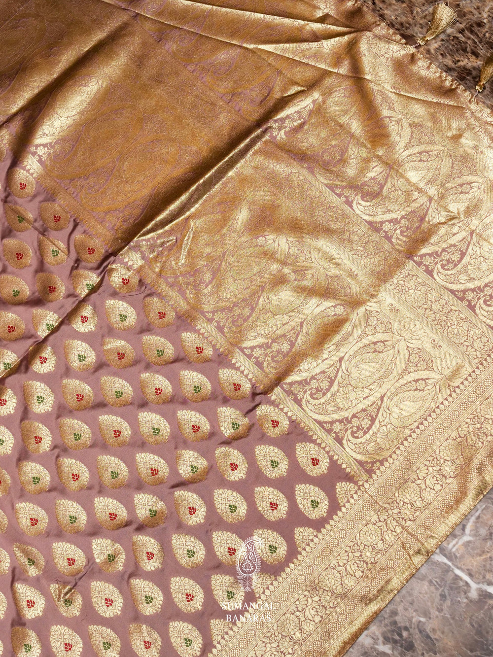 Banarasi Mauve Blended Silk Saree