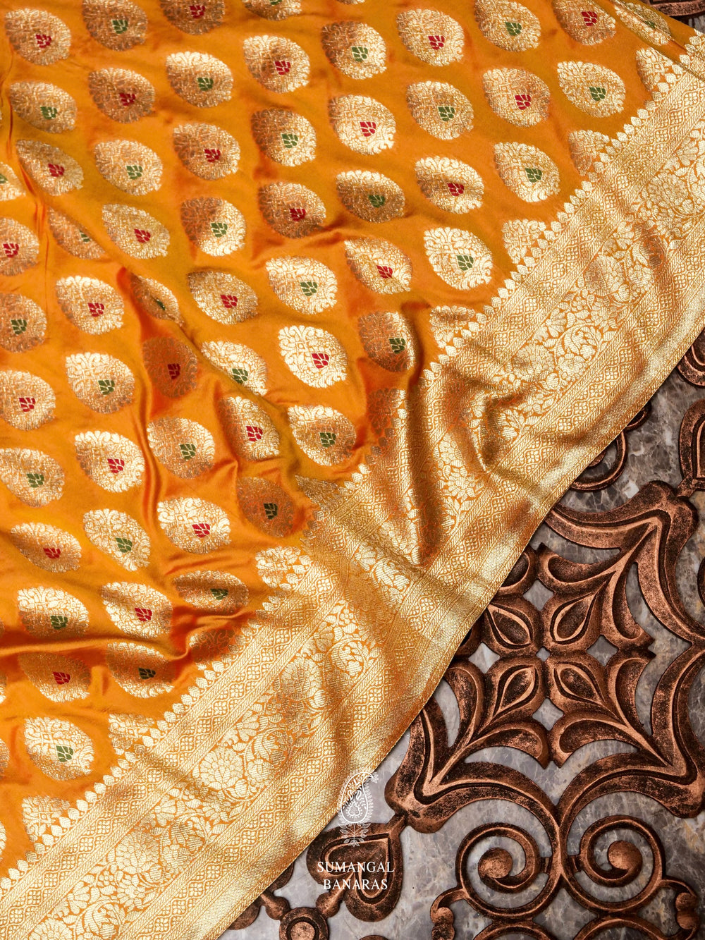 Banarasi Mustard Blended Silk Saree
