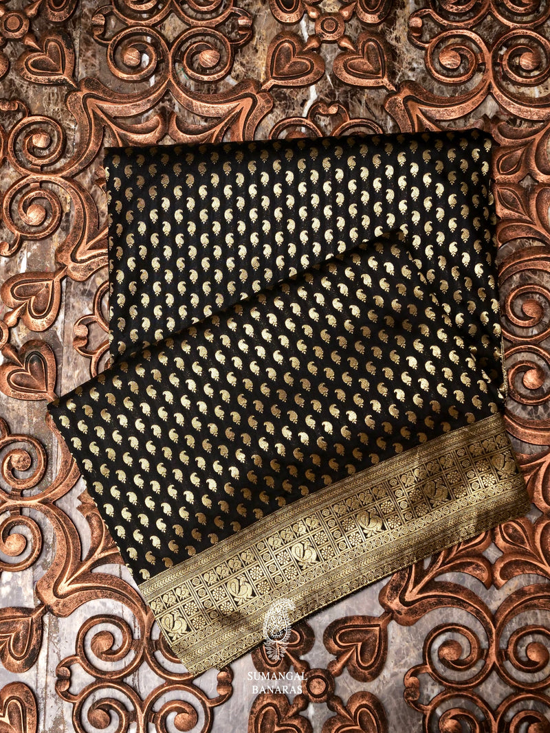 Banarasi Black Blended Silk Saree