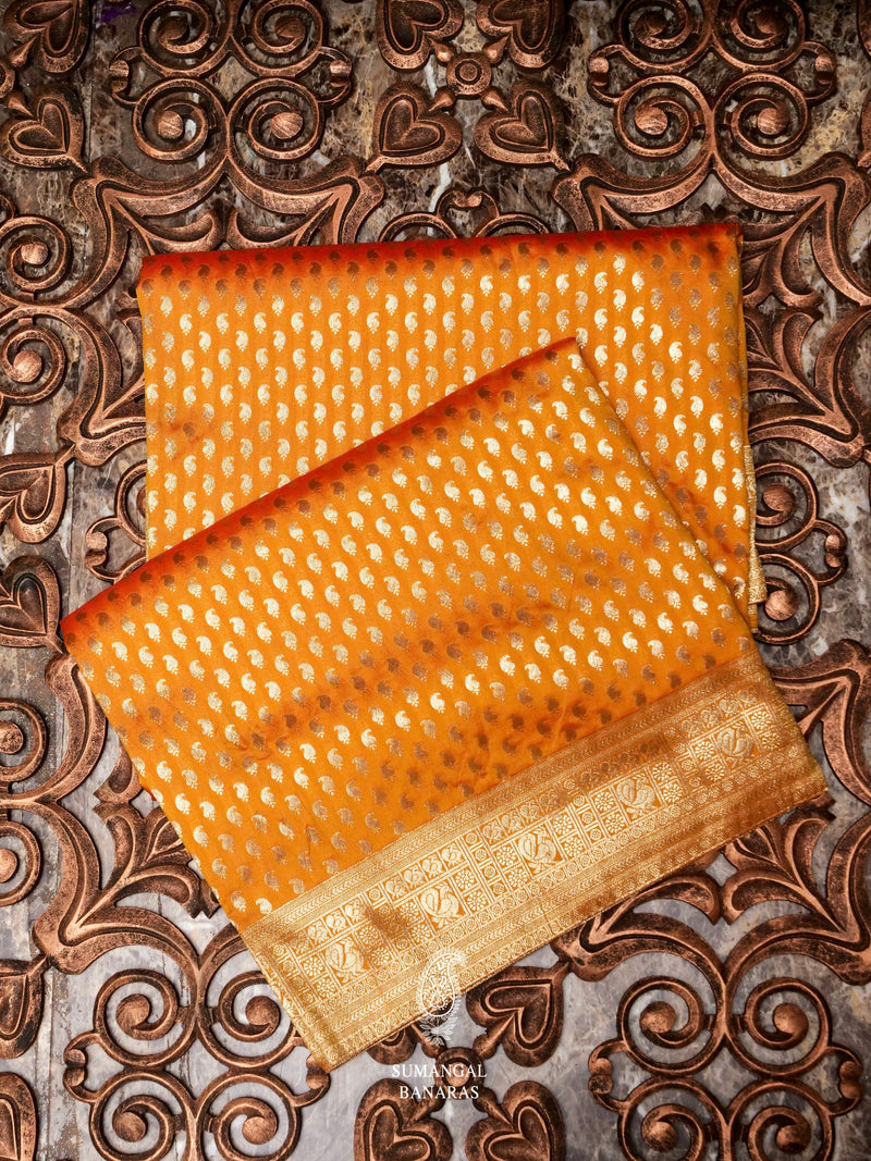 Banarasi Mustard Blended Silk Saree