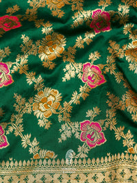 Banarasi Green Blended Katan Silk Saree