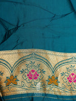 Banarasi Teal Blue Blended Katan Silk Saree