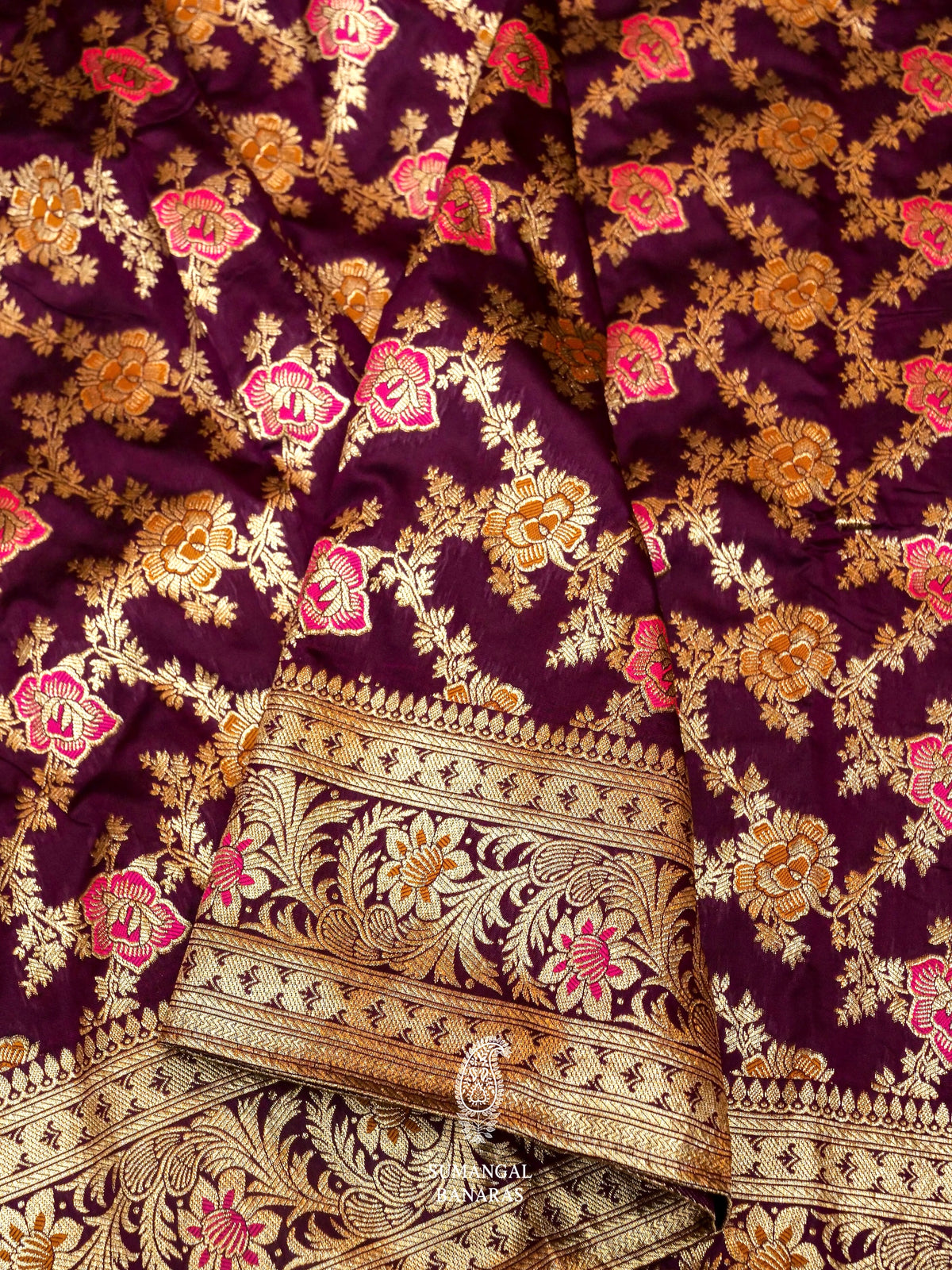 Banarasi Wine Blended Katan Silk Saree