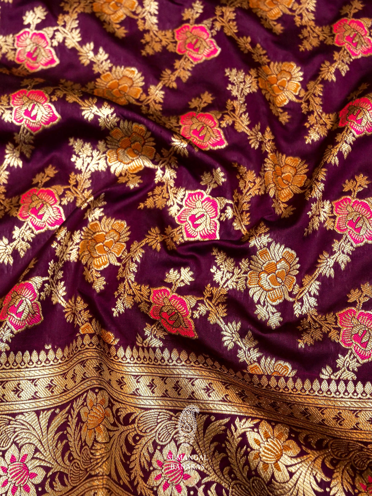 Banarasi Wine Blended Katan Silk Saree