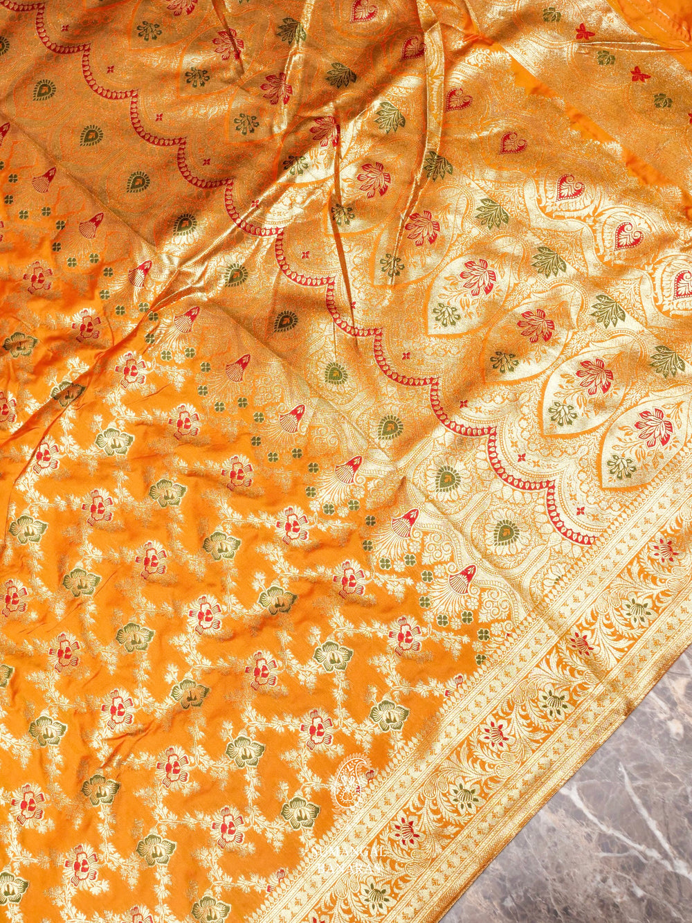 Banarasi Mustard Blended Silk Saree