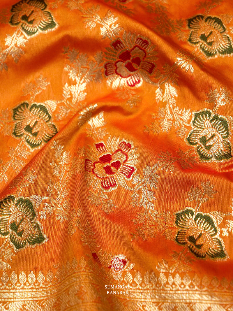 Banarasi Mustard Blended Silk Saree