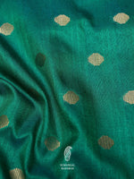 Banarasi Teal Green Blended Tussar Silk Saree