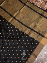 Banarasi Black Blended Tussar Silk Saree