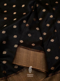 Banarasi Black Blended Tussar Silk Saree