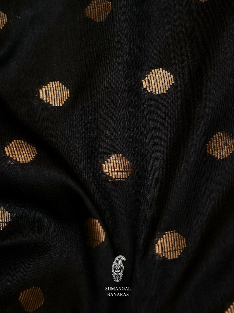 Banarasi Black Blended Tussar Silk Saree