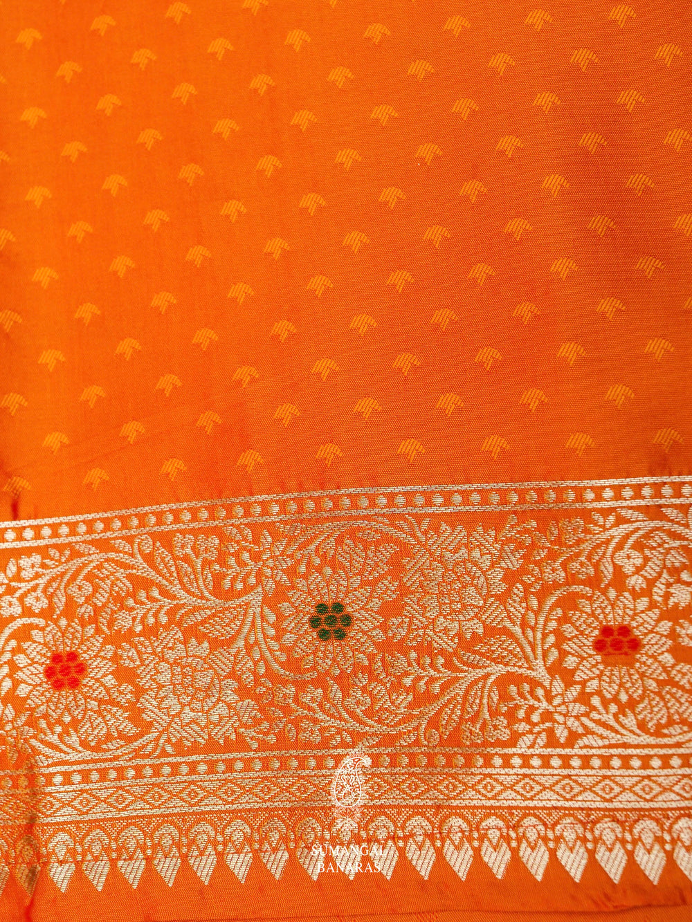 Banarasi Orange Blended Silk Saree
