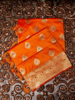 Banarasi Orange Blended Silk Saree