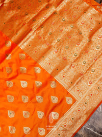 Banarasi Orange Blended Silk Saree