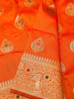 Banarasi Orange Blended Silk Saree