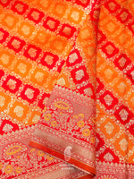 Banarasi Orange Blended Katan Silk Saree