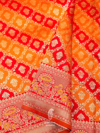 Banarasi Orange Blended Katan Silk Saree