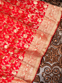 Banarasi Red Blended Silk Saree