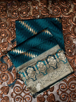 Banarasi Teal Blue Blended Katan Silk Saree