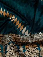 Banarasi Teal Blue Blended Katan Silk Saree