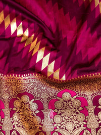 Banarasi Magenta Blended Katan Silk Saree