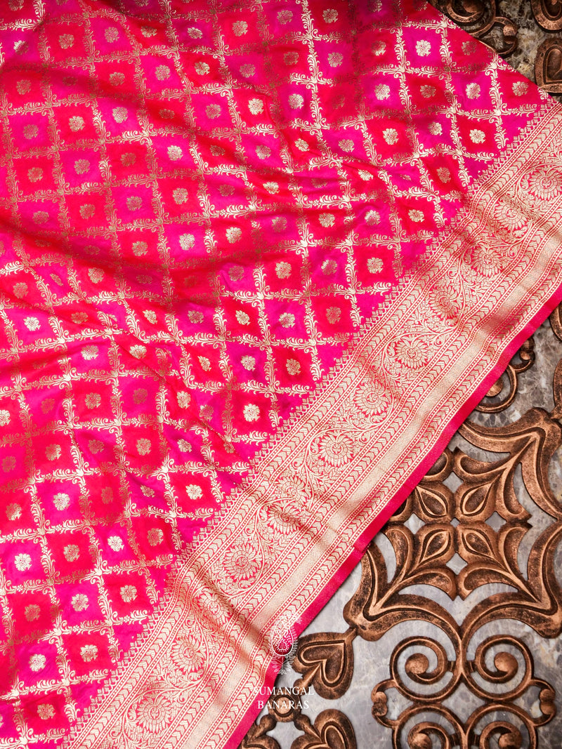 Banarasi Pink Blended Silk Saree