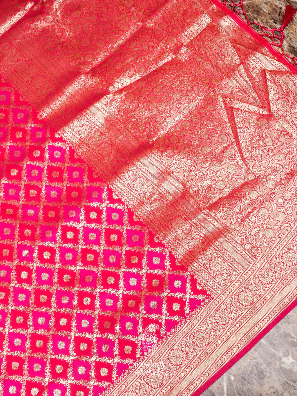 Banarasi Pink Blended Silk Saree