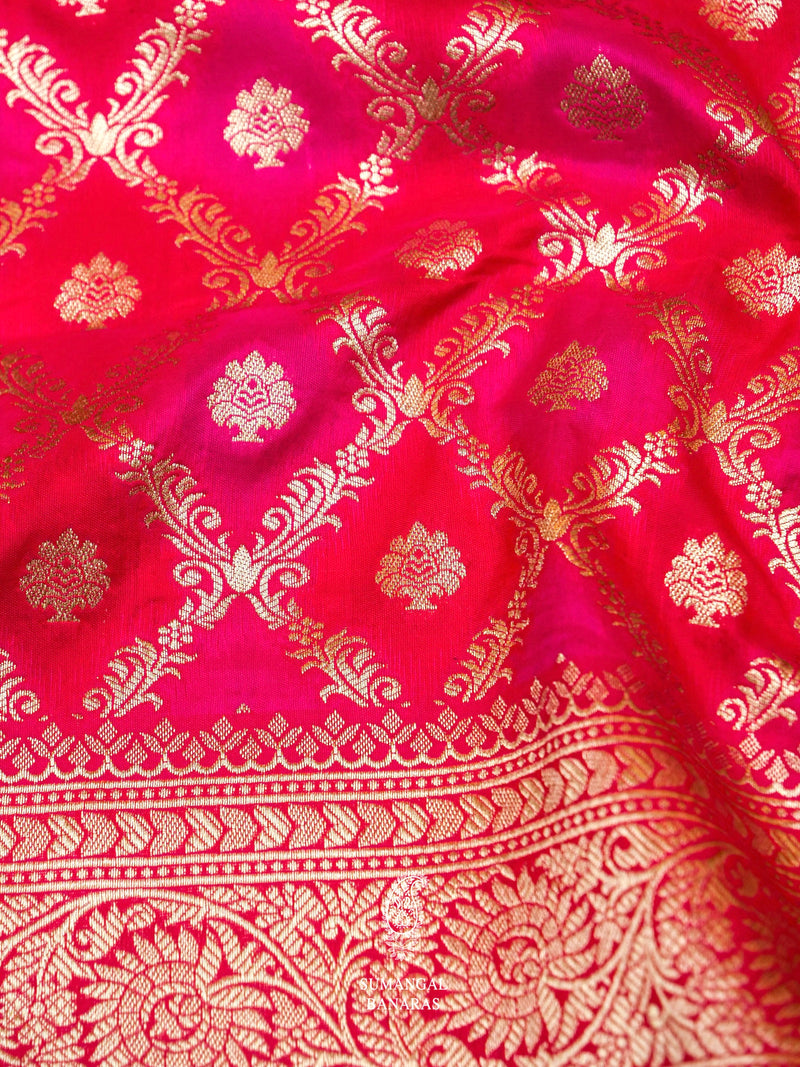 Banarasi Pink Blended Silk Saree