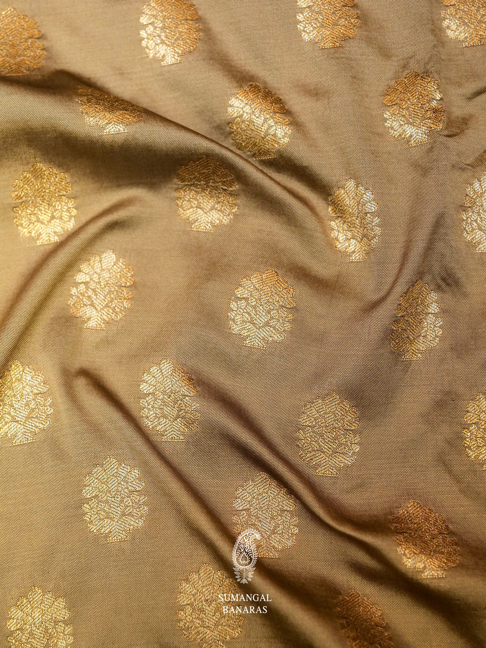 Banarasi Biege Blended Katan Silk Saree